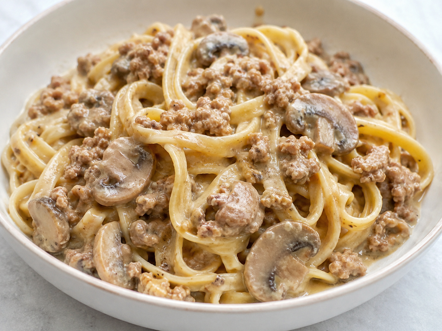 Creamy Pork & Mushroom Pasta